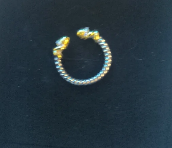 David Yurman Gold and Silver Cable Ring - Picture 2 of 5
